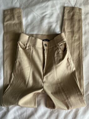 Tan Faux Leather Pants
